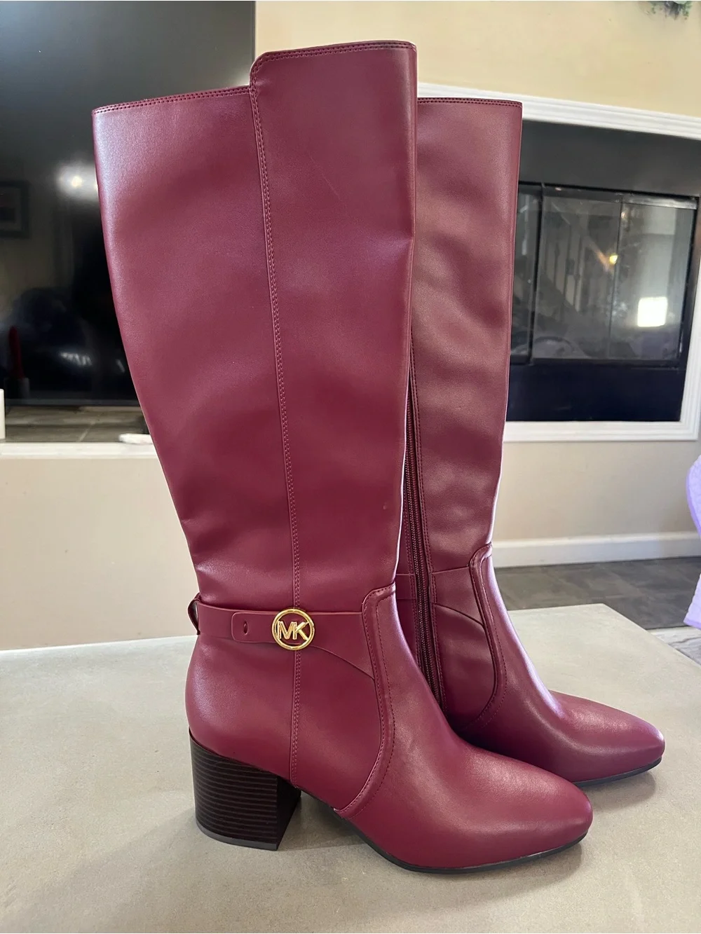 Michael Kors Carmen Riding Boots in the color Mulberry Size 11 - Picture 14 of 16